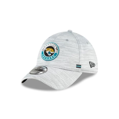 Grey Jacksonville Jaguars Hat - New Era NFL Official NFL Fall Sideline 39THIRTY Stretch Fit Caps USA2906158